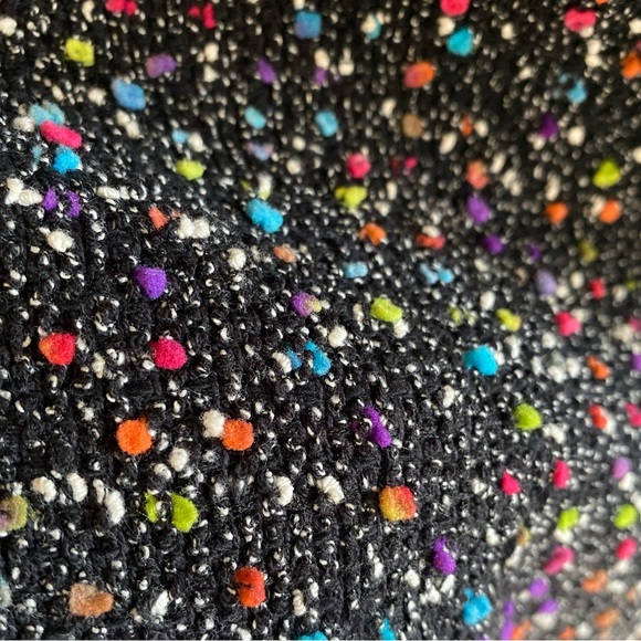 Diane von Furstenberg Carrie II Colorful Round Neck Solid Half Back Tweed sz 10 - Picture 11 of 13